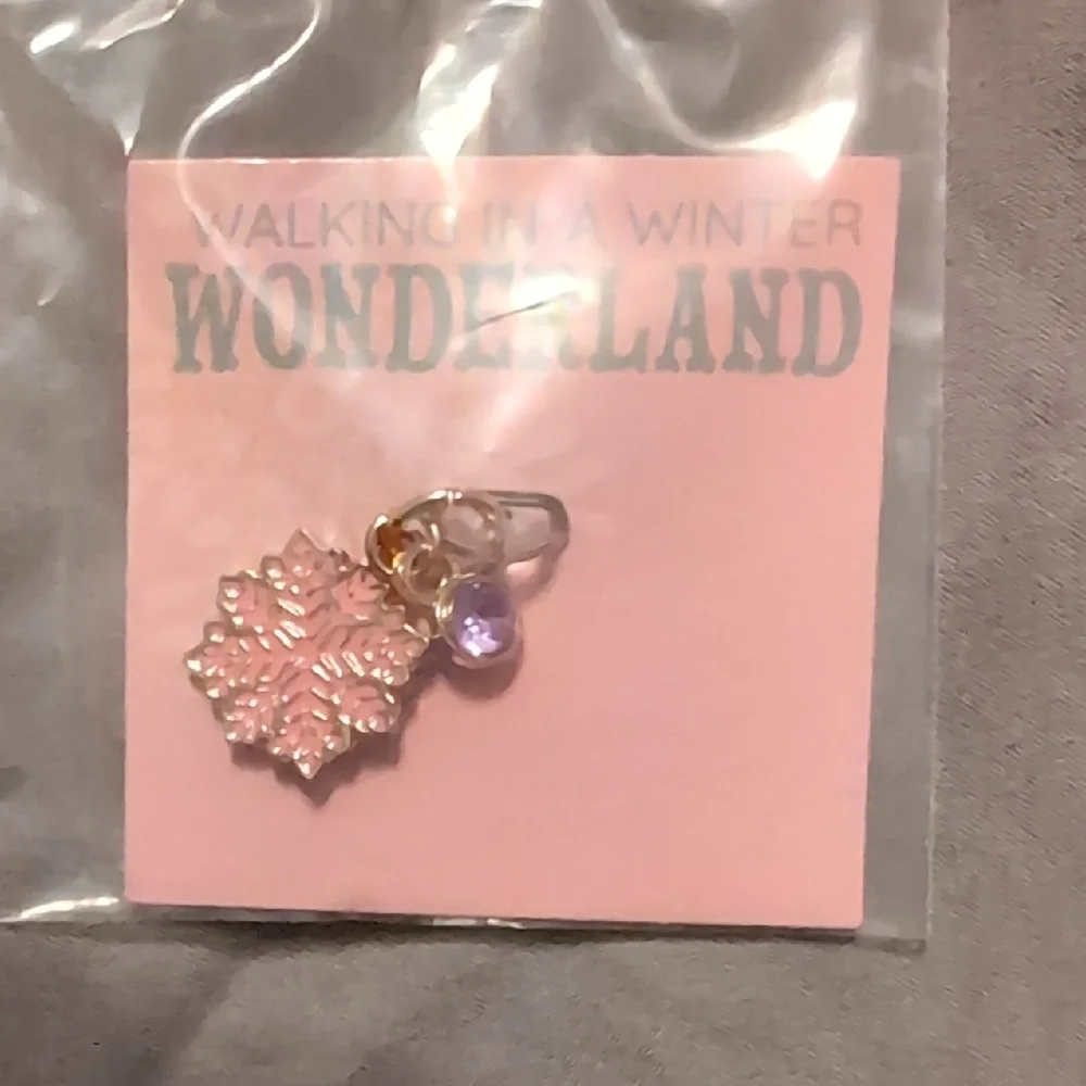 Wonderland Pink Snowflake Charm USB-C cover